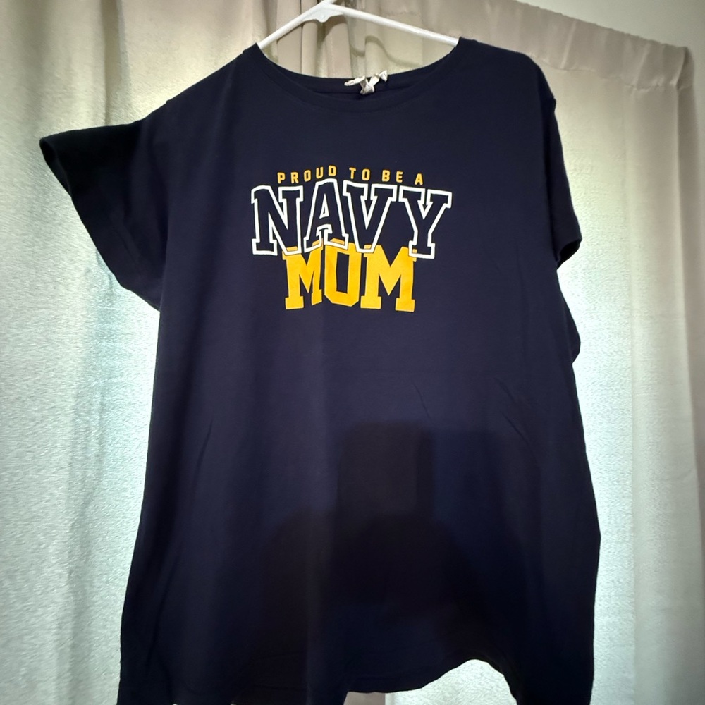 Navy Mom T-Shirt - Blue and Yellow